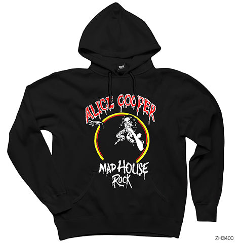 Alice Cooper Mad House Siyah Kapşonlu Sweatshirt Hoodie