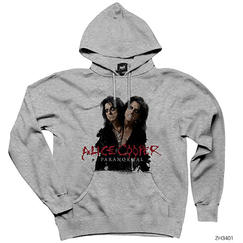 Alice Cooper Paranormal Gri Kapşonlu Sweatshirt Hoodie