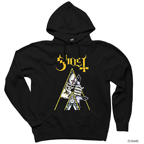 Ghost Cross Siyah Kapşonlu Sweatshirt Hoodie