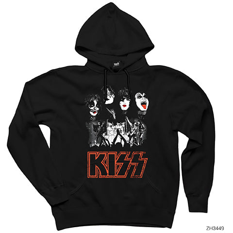 Kiss Rock the House Siyah Kapşonlu Sweatshirt Hoodie