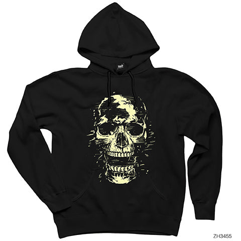 Skull Kuru Kafa Çığlık Siyah Kapşonlu Sweatshirt Hoodie