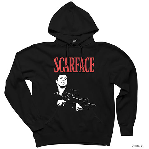 Scarface Siyah Kapşonlu Sweatshirt Hoodie