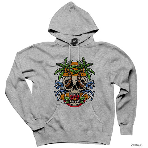 Kuru Kafa Plajı Gri Kapşonlu Sweatshirt Hoodie