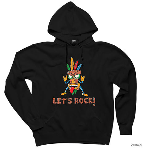 Lets Rock Siyah Kapşonlu Sweatshirt Hoodie