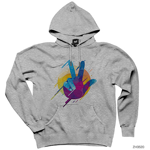Barış Aşk Zafer Gri Kapşonlu Sweatshirt Hoodie