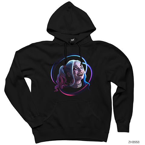 Harley Quinn Smile Siyah Kapşonlu Sweatshirt Hoodie