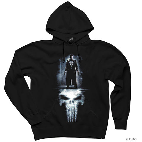 Punisher Reflection Siyah Kapşonlu Sweatshirt Hoodie