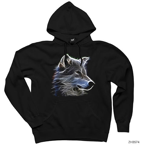 Aura Wolf Siyah Kapşonlu Sweatshirt Hoodie