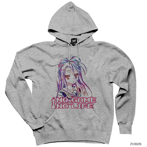 No Game No Life Shiro Gri Kapşonlu Sweatshirt Hoodie