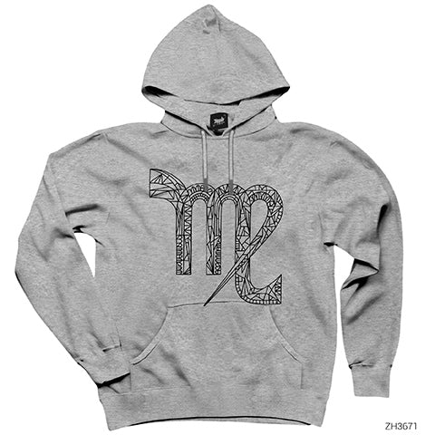 Başak Burcu İkon Gri Kapşonlu Sweatshirt Hoodie