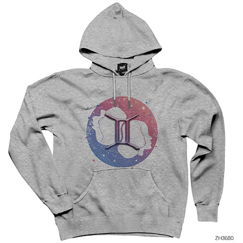 Ikizler Burcu Renk Gri Kapşonlu Sweatshirt Hoodie