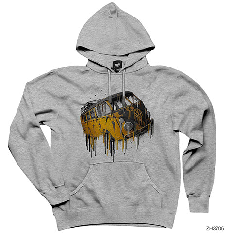 Awesome VDub Camper Gri Kapşonlu Sweatshirt Hoodie