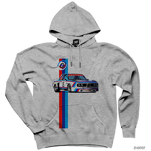 BMW Bavarian Motor Works Gri Kapşonlu Sweatshirt Hoodie