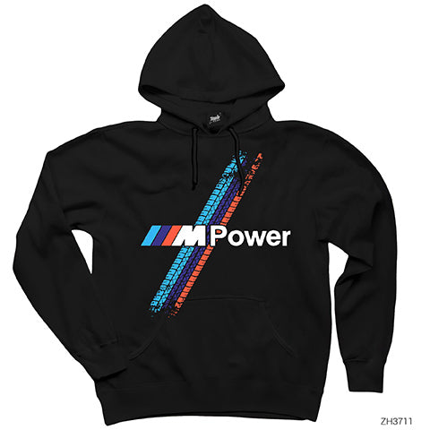 BMW M Power Tyres Siyah Kapşonlu Sweatshirt Hoodie