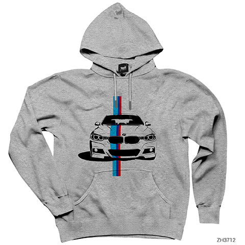 BMW M3 Gri Kapşonlu Sweatshirt Hoodie