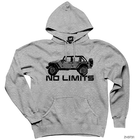 Jeep No Limits Gri Kapşonlu Sweatshirt Hoodie