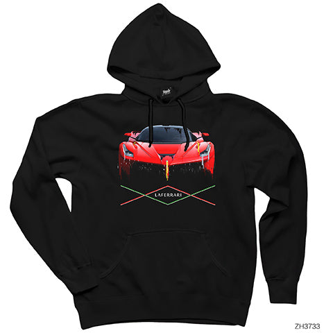 LaFerrari Siyah Kapşonlu Sweatshirt Hoodie