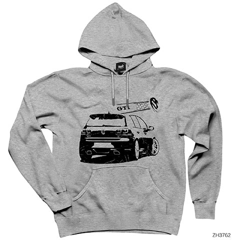 Volkswagen Golf Gri Kapşonlu Sweatshirt Hoodie