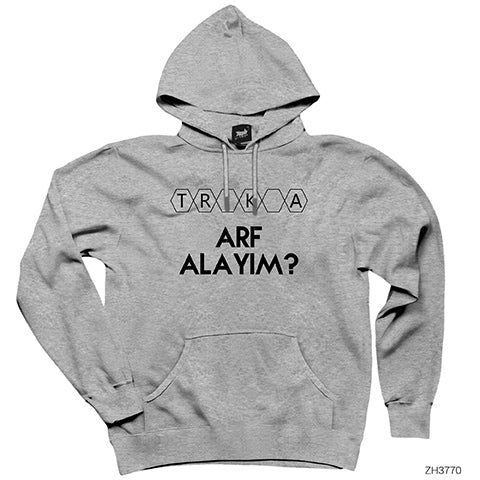 Arf Alayım Gri Kapşonlu Sweatshirt Hoodie