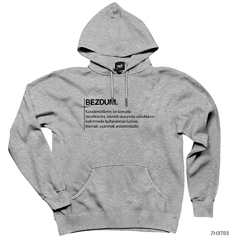 Bezdum Açıklama Gri Kapşonlu Sweatshirt Hoodie