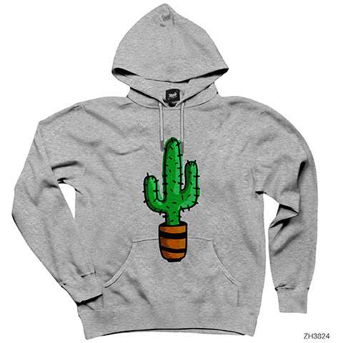 Kaktüs Gri Kapşonlu Sweatshirt Hoodie