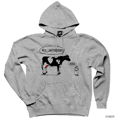 Milk Im Your Father Gri Kapşonlu Sweatshirt Hoodie