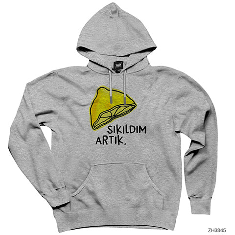 Sıkıldım Artık Gri Kapşonlu Sweatshirt Hoodie