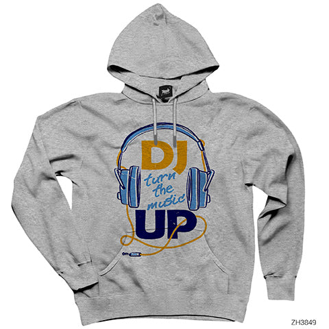 Turn it up! Gri Kapşonlu Sweatshirt Hoodie