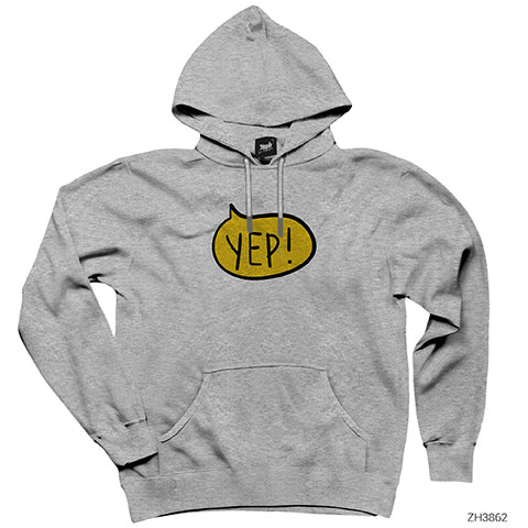 Yep! Gri Kapşonlu Sweatshirt Hoodie