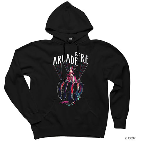 Arcade Fire Hand Siyah Kapşonlu Sweatshirt Hoodie