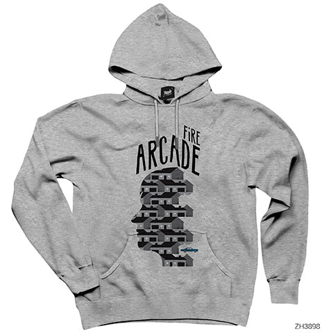 Arcade Fire Music Prize Gri Kapşonlu Sweatshirt Hoodie