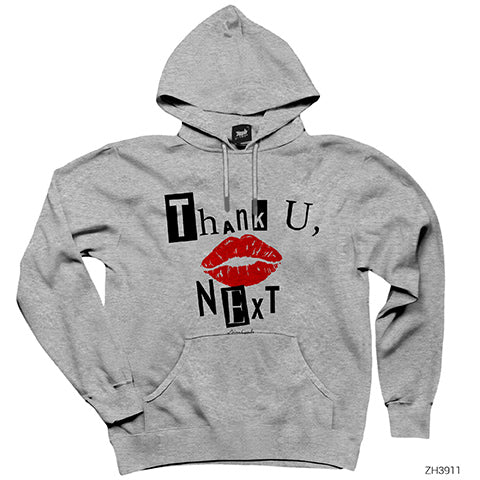 Ariana Grande Thank u Next Gri Kapşonlu Sweatshirt Hoodie