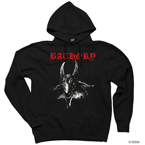 Bathory Goat Classic Siyah Kapşonlu Sweatshirt Hoodie