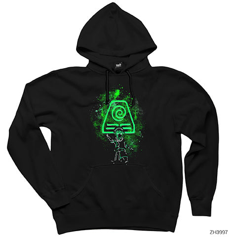 Avatar Toprak Element Siyah Kapşonlu Sweatshirt Hoodie