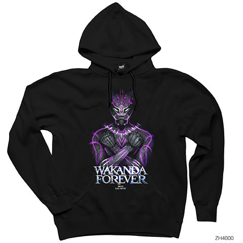 Black Panther Wakanda Forever Power Siyah Kapşonlu Sweatshirt Hoodie