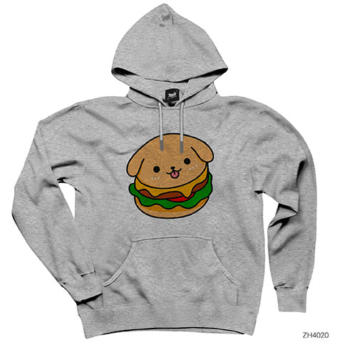Burger Dog Gri Kapşonlu Sweatshirt Hoodie