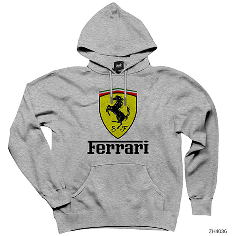 İndirimli Ferrari Lite Gri Kapşonlu Sweatshirt Hoodie