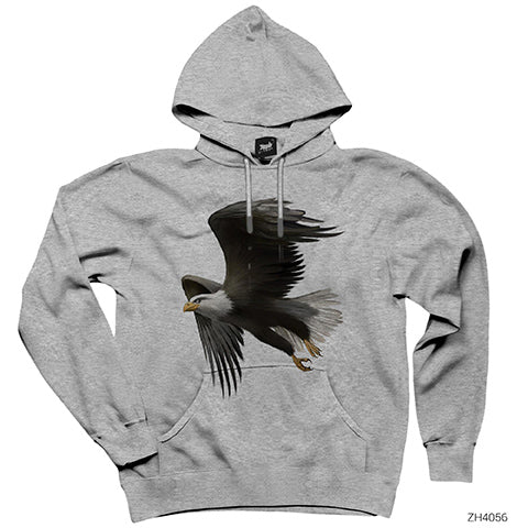 Kartallar Yüksek Uçar Gri Kapşonlu Sweatshirt Hoodie
