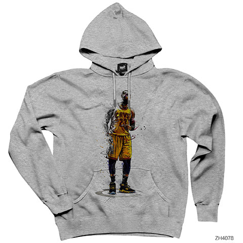 Lebron James Cavs 23 Gri Kapşonlu Sweatshirt Hoodie