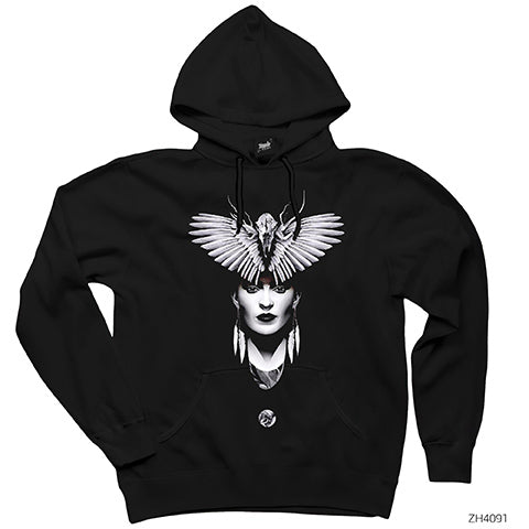 Frida Kanat Siyah Kapşonlu Sweatshirt Hoodie