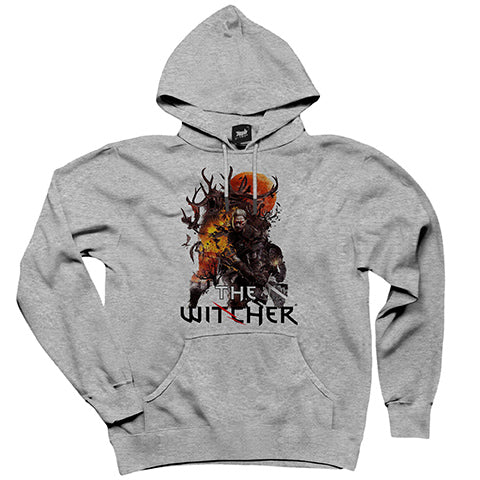 The Witcher Season 2 Geralt Burn Gri Kapşonlu Sweatshirt Hoodie