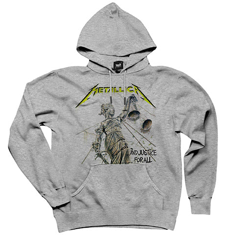 Metallica And Justice For All Gri Kapşonlu Sweatshirt Hoodie