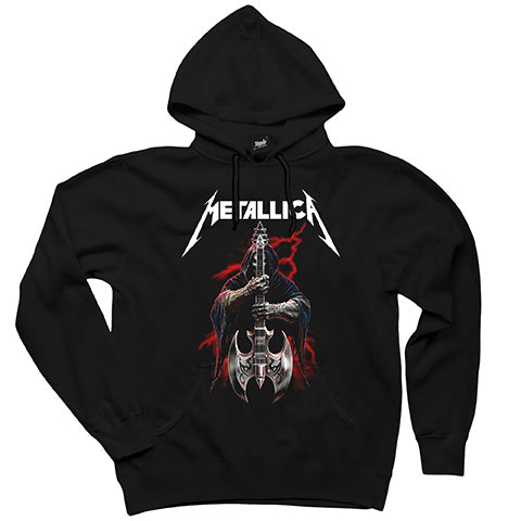 Metallica Gitarist Siyah Kapşonlu Sweatshirt Hoodie