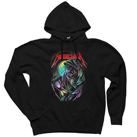 Metallica Rainbow Skull Time Siyah Kapşonlu Sweatshirt Hoodie