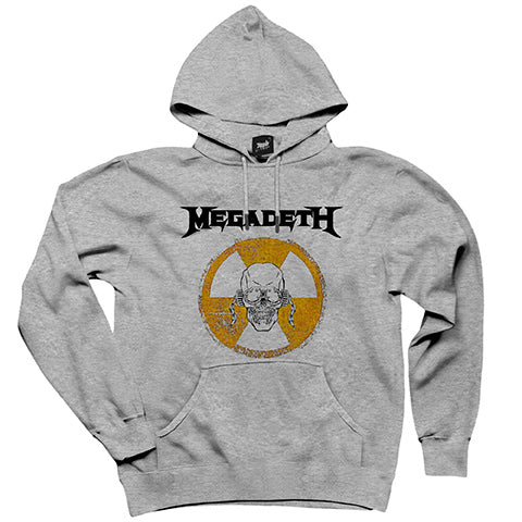 Megadeth Danger Gri Kapşonlu Sweatshirt Hoodie
