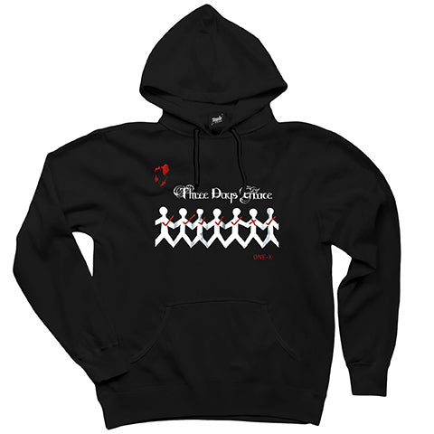 Three Days Siyah Kapşonlu Sweatshirt Hoodie