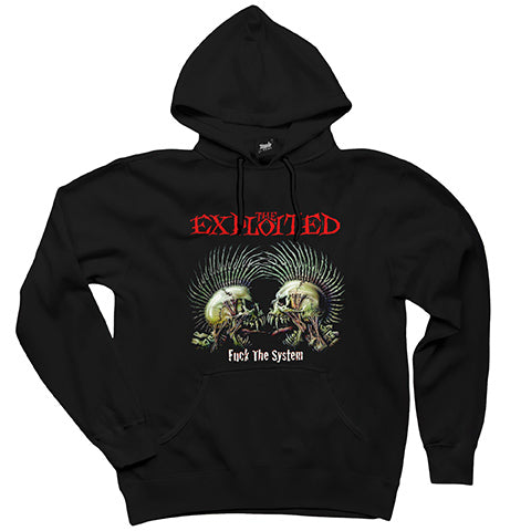 The Exploited Siyah Kapşonlu Sweatshirt Hoodie
