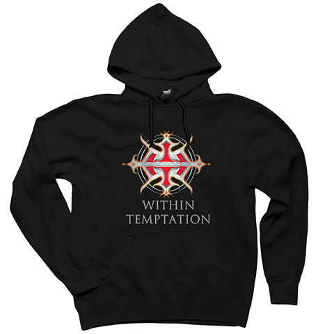 Within Temptation Logo Siyah Kapşonlu Sweatshirt Hoodie