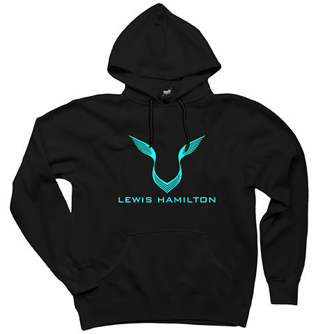 Lewis Hamilton Logo 2 Siyah Kapşonlu Sweatshirt Hoodie