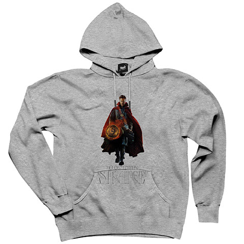 Dr. Strange Cool Gri Kapşonlu Sweatshirt Hoodie